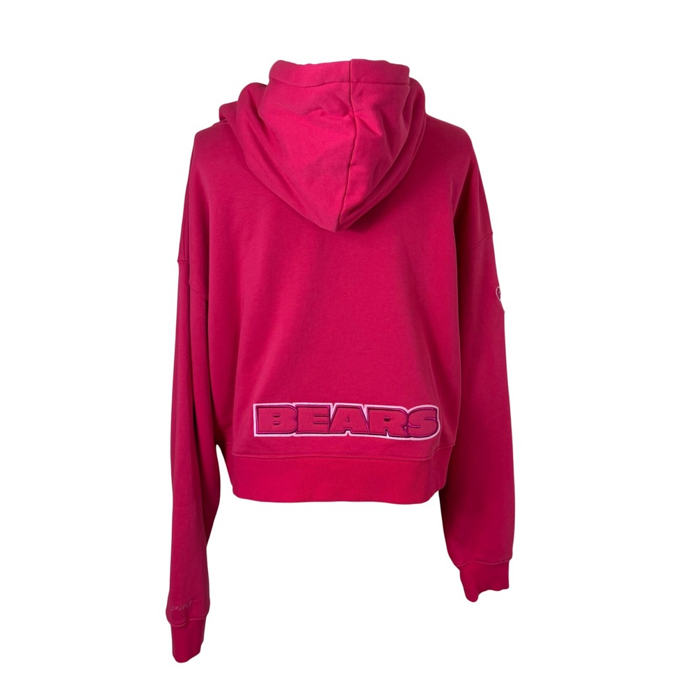 Chicago Bears‎ Pink Cropped Hoodie Sweatshirt Womens Size M Luxury Athletic - Picture 3 of 14